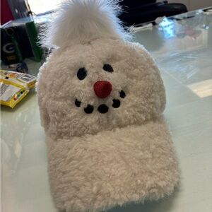 Unisex Adult David & Young Snowman Fuzzy Fleece Hat Rare Used OSFM Pre Owned
